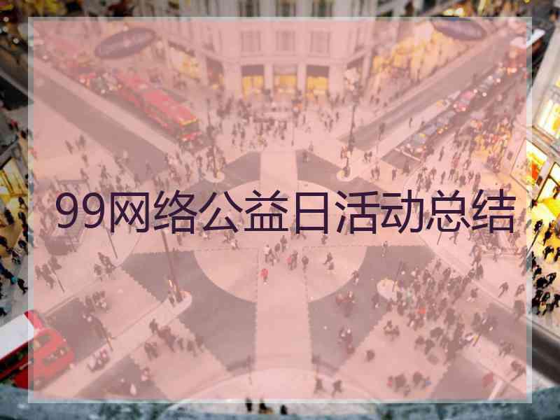 99网络公益日活动总结 99网络公益日活动总结