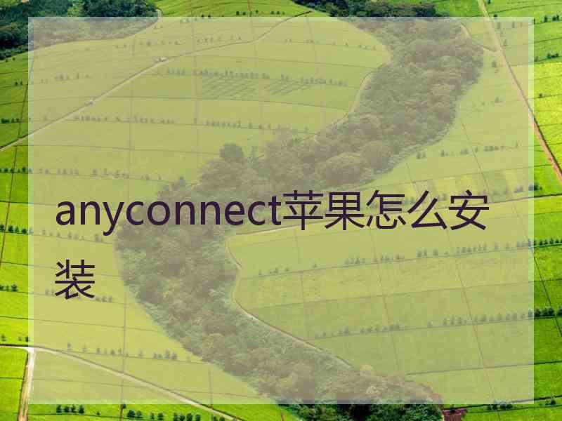 anyconnect苹果怎么安装