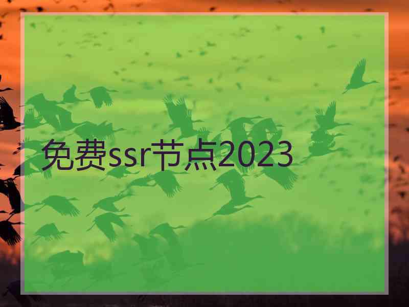 免费ssr节点2023