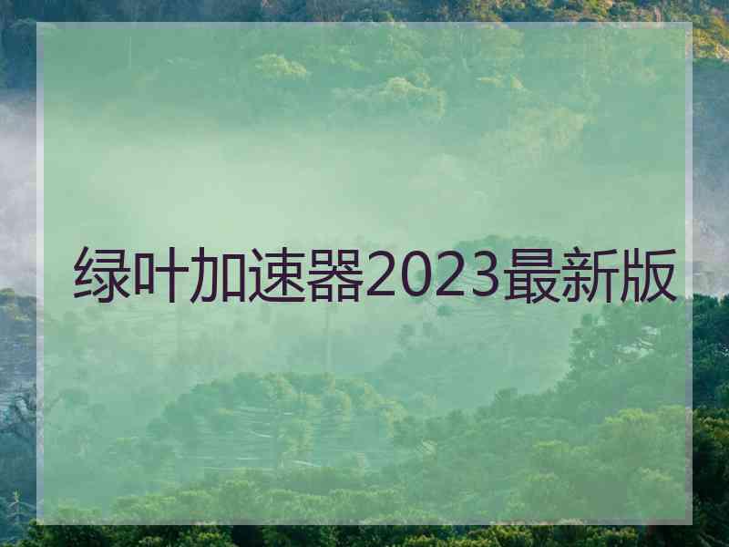 绿叶加速器2023最新版