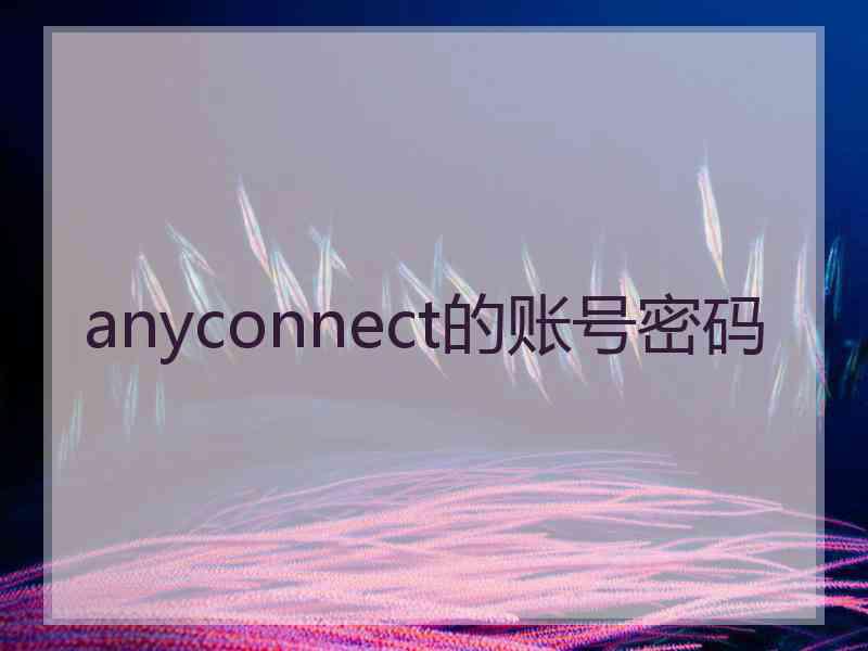 anyconnect的账号密码