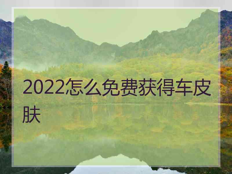 2022怎么免费获得车皮肤