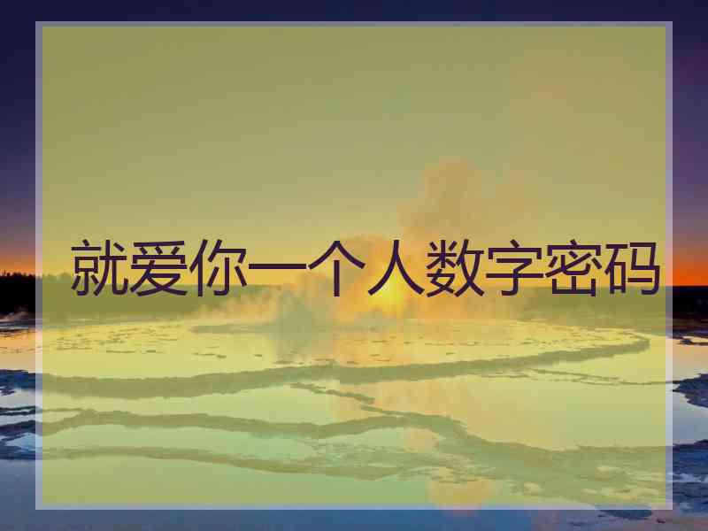 就爱你一个人数字密码