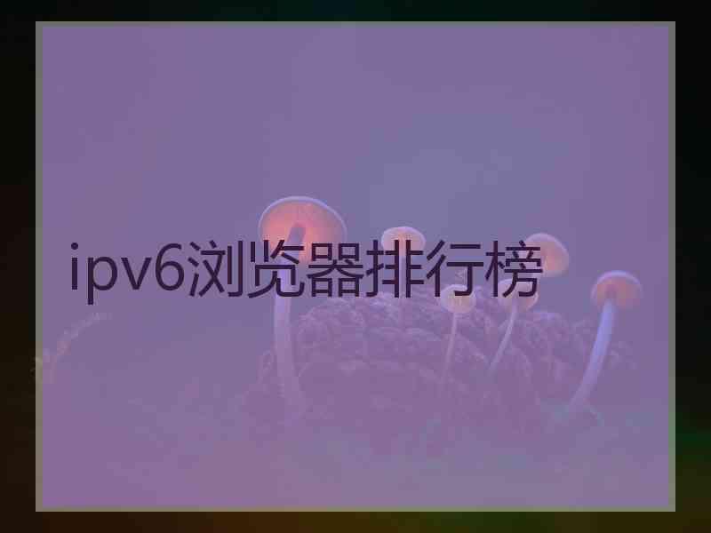 ipv6浏览器排行榜