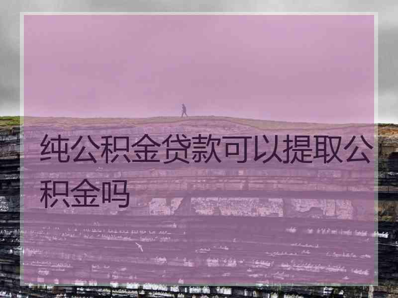 纯公积金贷款可以提取公积金吗